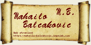Mahailo Balčaković vizit kartica